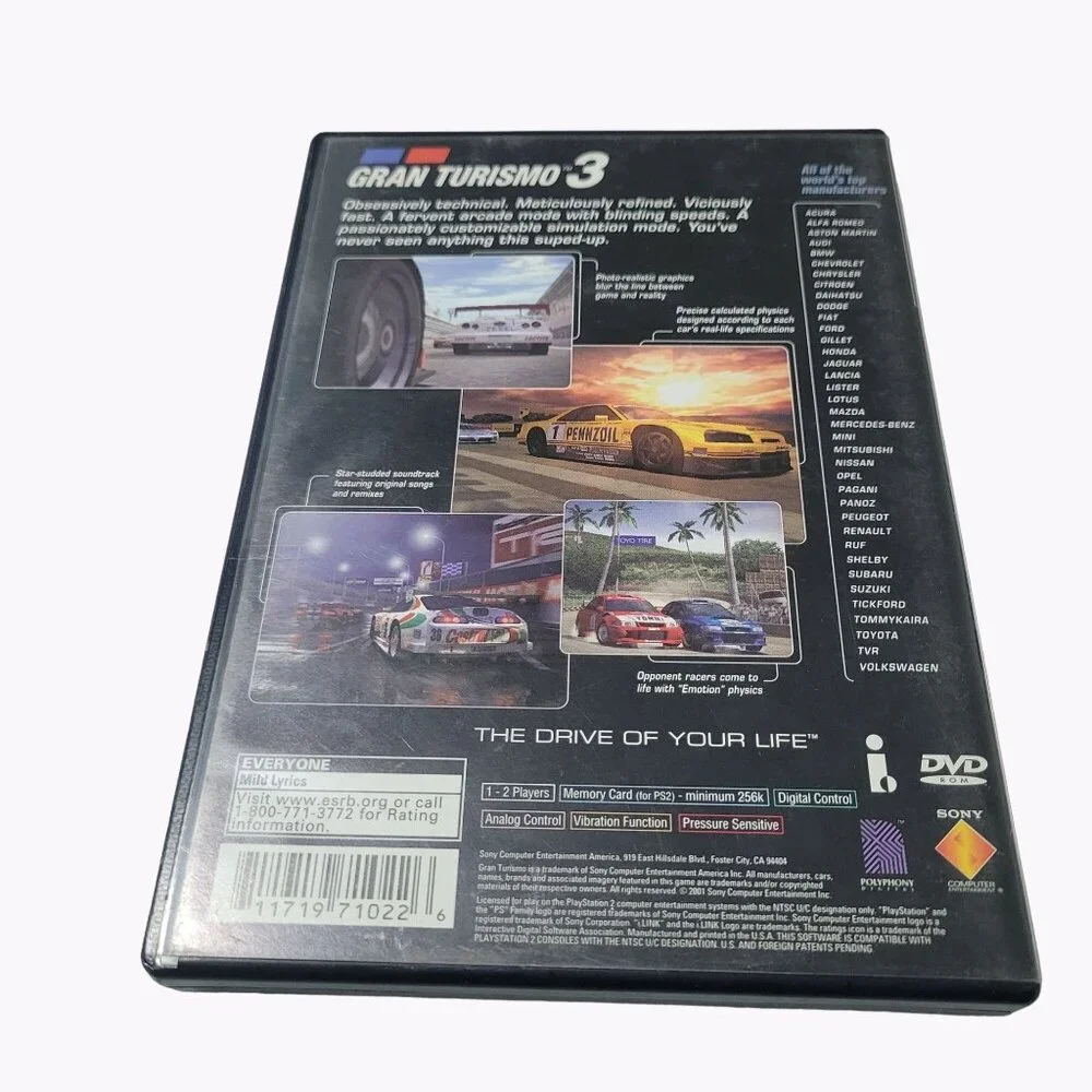 Gran Turismo 3 A Spec Sony Playstation 2 Ps2 Video Game Includes Case and Manual